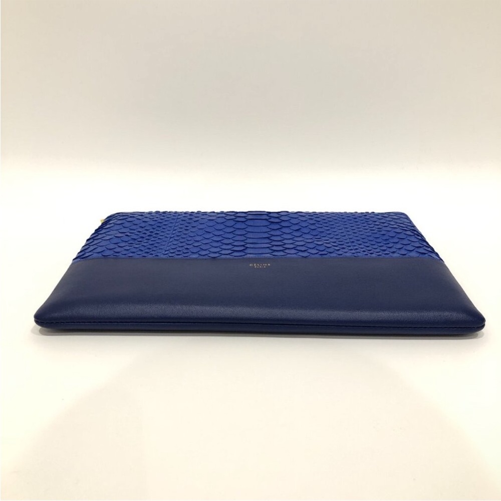 Celine Blue Python Leather Zippy Pouch - image 5